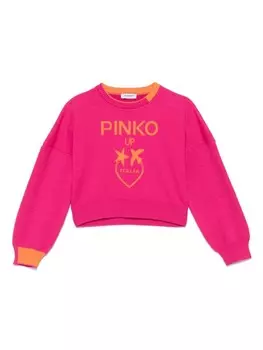 Свитер Pinko Kids с мотивом Love Birds, розовый