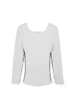 Свитер PIPING A CONTRASTO Calliope, белый деним