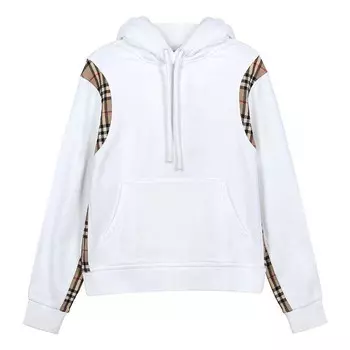 Свитер plaid loose hoodie white Burberry, белый