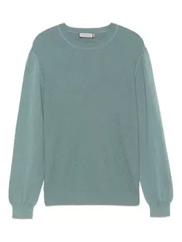 Свитер плетеный из рогожи Canali, зеленый