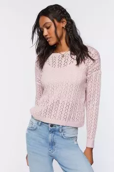 Свитер Pointelle с закручивающейся спинкой Forever 21, фиолетовый