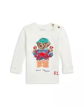 Свитер Polo Bear для мальчиков из хлопка - для малышей Ralph Lauren, белый