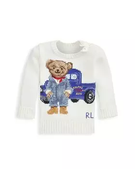 Свитер Polo Bear для мальчиков из хлопка - для малышей Ralph Lauren, слоновая кость/кремовый