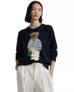 Свитер Polo Bear из хлопка с круглым вырезом Ralph Lauren, мультиколор