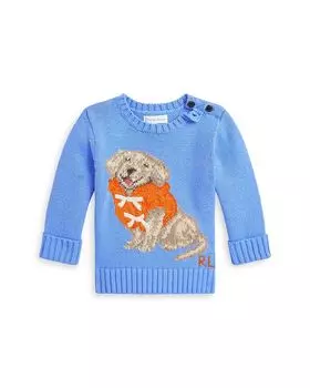 Свитер Polo Boys' Dog Intarsia из хлопка - для малышей Ralph Lauren, синий