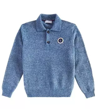 Свитер поло Brunello Cucinelli Kids, цвет sky blue