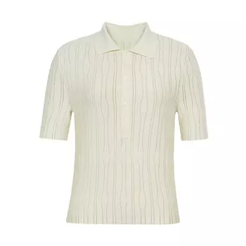 Свитер-поло Deep Breath с короткими рукавами и пуговицами, карамельный