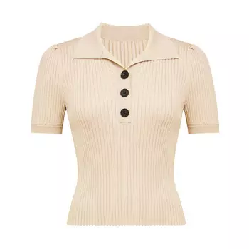 Свитер-поло Deep Breath с пышными рукавами, синий