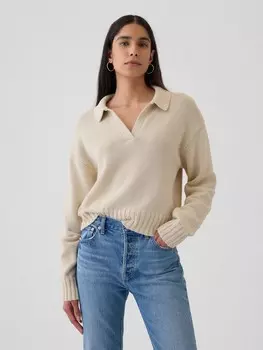 Свитер-Поло Gap, бежевый