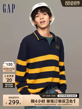 Свитер-поло Gap с логотипом, темно-синий