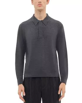Свитер-поло из мериносовой шерсти SIMKHAI, серый