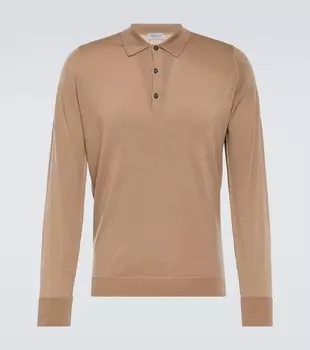 Свитер поло из шерсти Cotswold John Smedley, бежевый