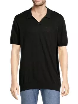 Свитер-поло из смесового льна стандартной посадки Good Man Brand, черный