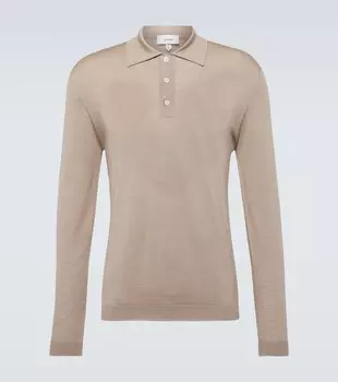 Свитер-поло из смесовой шерсти Lardini, бежевый