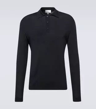 Свитер-поло из смесовой шерсти Lardini, черный