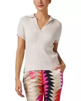 Свитер-поло Kinross Ribbed, бежевый