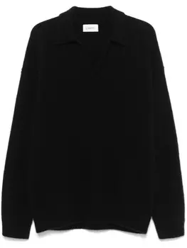 Свитер-поло Laneus с матовой отделкой, черный