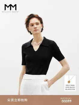 Свитер-поло Mai Meng с воротником из шелковицы, черный