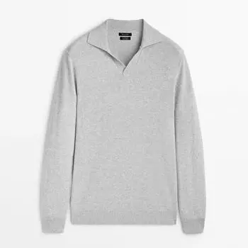 Свитер-поло Massimo Dutti 100% Cashmere, серый