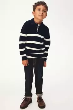 Свитер-Поло на молнии H&M, синий