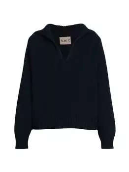 Свитер поло оверсайз из шерсти и кашемира Plan C, черный