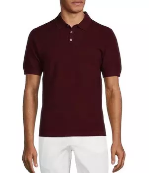 Свитер-поло приталенного кроя Murano Big & Tall с однотонной текстурой, красный