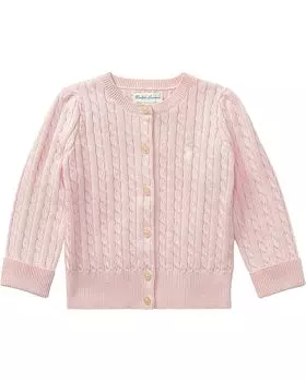 Свитер Polo Ralph Lauren Kids Cable-Knit Cotton Cardigan, цвет French Pink/Nevis Pony Player