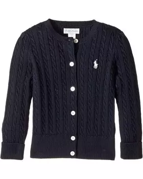 Свитер Polo Ralph Lauren Kids Cable-Knit Cotton Cardigan, цвет Hunter Navy/French White Pony Player