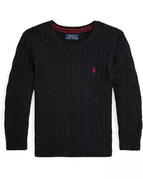 Свитер Polo Ralph Lauren Kids Cable-Knit Cotton Sweater, цвет Polo Black/C3807