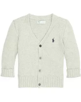 Свитер Polo Ralph Lauren Kids Combed Cotton V-Neck Cardigan, цвет Light Sport Heather