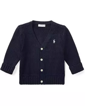 Свитер Polo Ralph Lauren Kids Combed Cotton V-Neck Cardigan, цвет Refined Navy