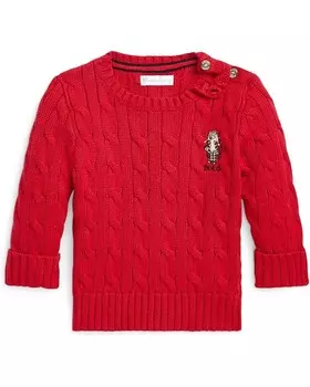 Свитер Polo Ralph Lauren Kids Polo Bear Cable-Knit Cotton Sweater, цвет RL 2000 Red