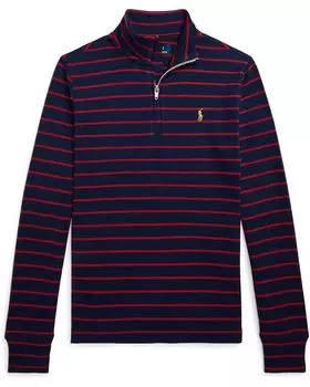 Свитер Polo Ralph Lauren Kids Striped Cotton Quarter-Zip Pullover, цвет Rl 2000 Red/Refined Navy