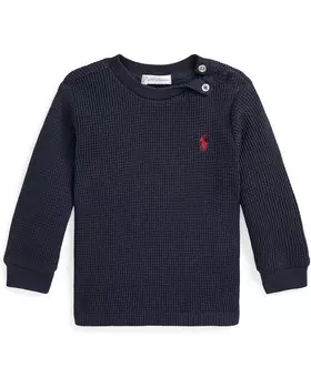 Свитер Polo Ralph Lauren Kids Waffle-Knit Cotton Long Sleeve Tee, цвет RL Navy