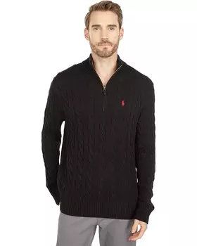 Свитер Polo Ralph Lauren Long Sleeve Cotton Cable 1/2 Zip, цвет Polo Black