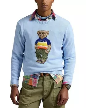 Свитер Polo Ralph Lauren Polo Bear Cotton Sweater, цвет Ocean Pearl Blue