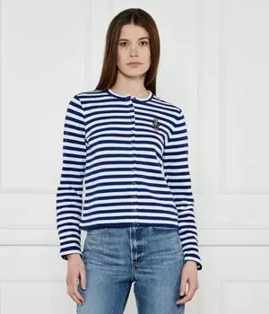 Свитер Polo Ralph Lauren Regular Fit на пуговицах, синий / белый