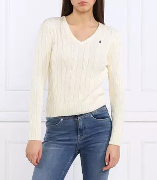 Свитер POLO RALPH LAUREN slim fit, кремовый