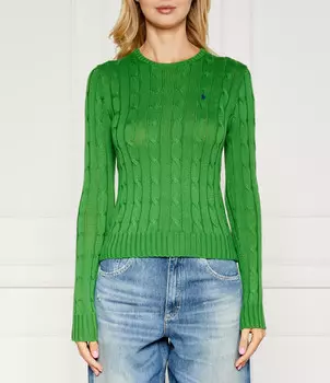 Свитер POLO RALPH LAUREN Slim Fit pima, зеленый