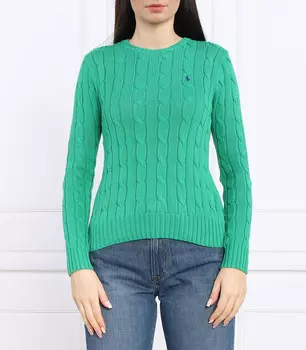 Свитер POLO RALPH LAUREN Slim Fit pima, зеленый