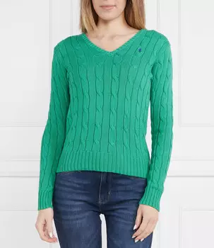 Свитер POLO RALPH LAUREN Slim Fit, зеленый