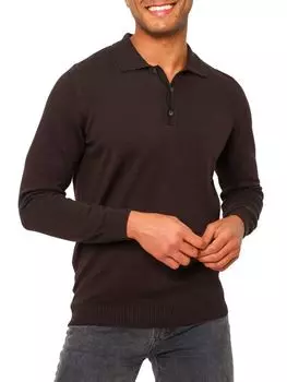 Свитер-поло с длинными рукавами Vellapais, коричневый