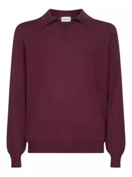 Свитер-поло с ребристыми манжетами D4.0, красный