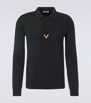 Свитер-поло VGold из смеси шерсти Valentino, черный