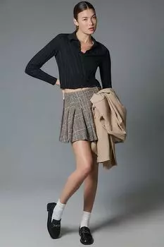 Свитер-поло в рубчик Maeve с V-образным вырезом, черный