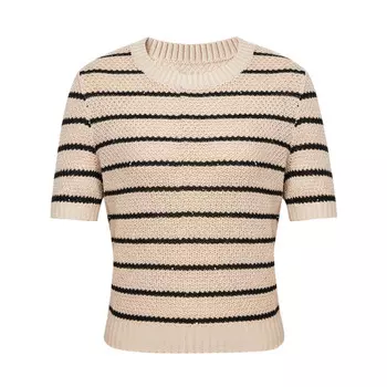 Свитер полосатый Deep Breath с блестками, черный