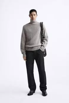 Свитер полушерстяной - x studio nicholson ZARA, коричневый/серо-коричневый