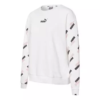 Свитер power aop crew sweater 'white' Puma, белый