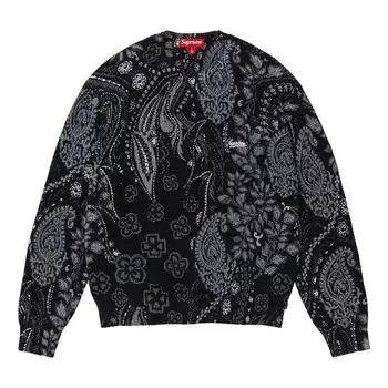 Свитер printed paisley sweater 'black white' Supreme, черный