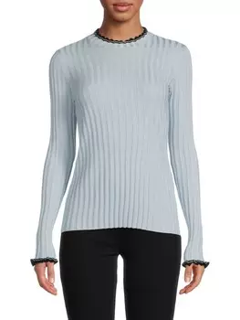 Свитер Proenza Schouler в рубчик из смесового шелка, голубой